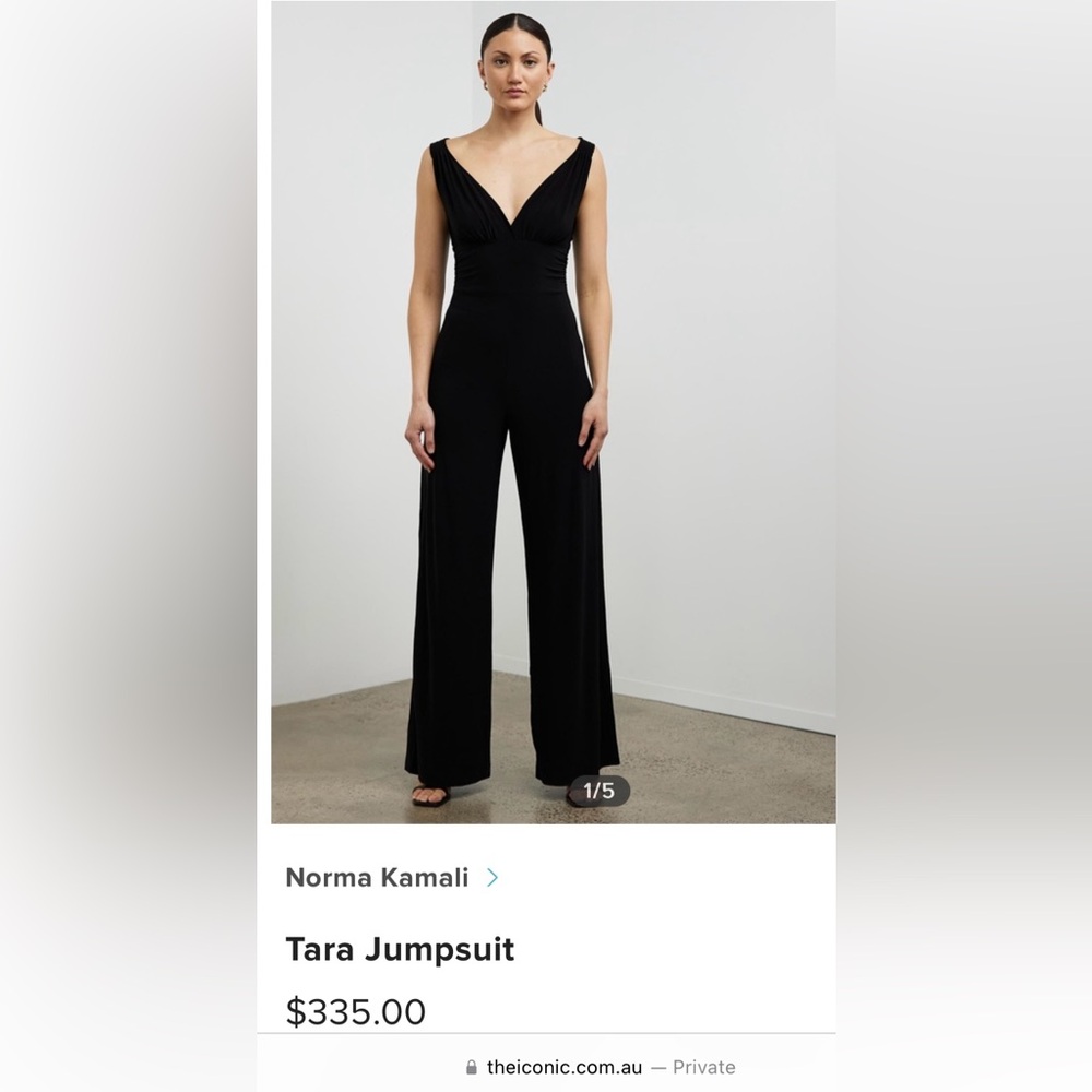 Norma Kamali Tara wide leg jumpsuit, size medium